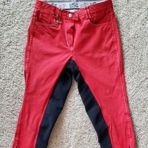 USG Red Full Seat Breeches Sz 28